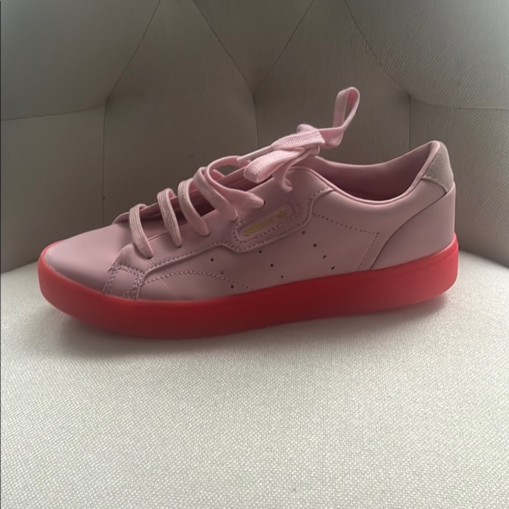 Vibrant Pink and Red Low-Top Sneakers